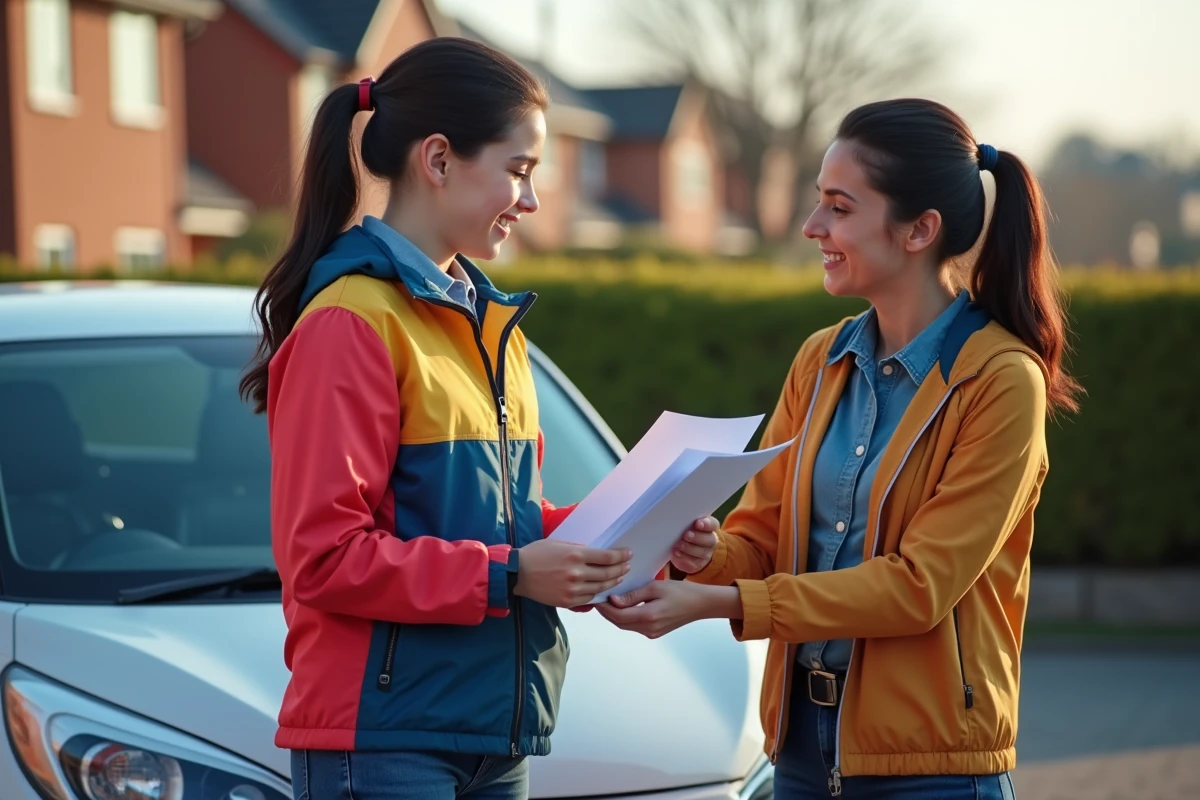 Femme tenant un dossier d